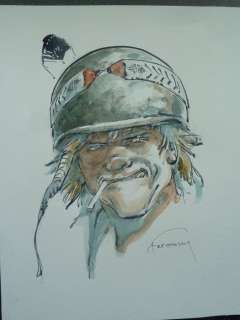 Hermann - Originele Aquarel - Kurdy Malloy (serie: Jeremiah) (2018) | Catawiki