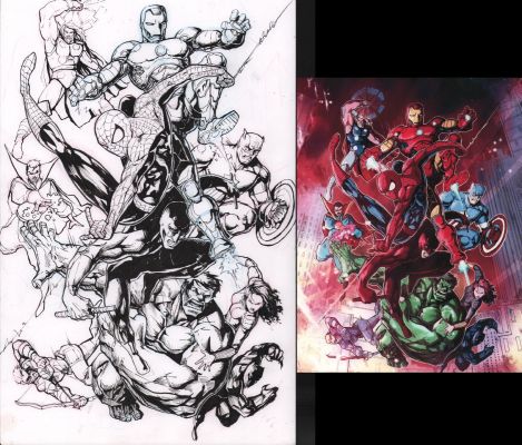 Jason Rodriguez | Marvel Heroes Art For Print & Print 2Pc | Anthony’s Comic Book Art