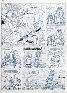 TURK, Philippe Liégeois dit, (1947) - lot 231 - Encrage direct sur crayonné bleu, planche 33 de l‘album…