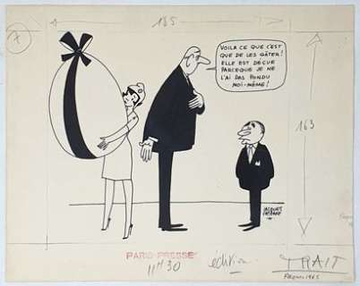 Faizant Jacques... | FAIZANT Jacques (1918-2006) L’œuf de Pâques (De Gaulle... | Art Richelieu