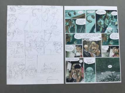 Hermann - Planche originale crayonnés (p.20) - Bernard Prince T18 Menace Sur le Fleuve - (2010) | Catawiki