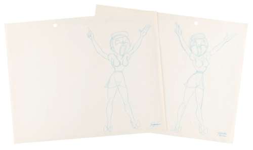 A Pair of "Coal Black and de Sebben Dwarfs" Drawings. | Van Eaton Galleries