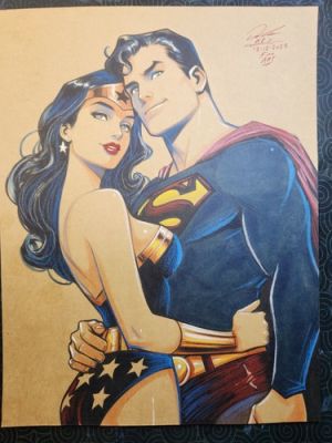 Superman Wonder Woman Original Comic Fine Art Signed 8.5x11 COA Incl | eBay US (Buy It Now)