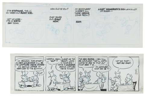 KELLY, Walt. Pogo Daily Comic Strip Original Art (2). Hall ... | Potter & Potter
