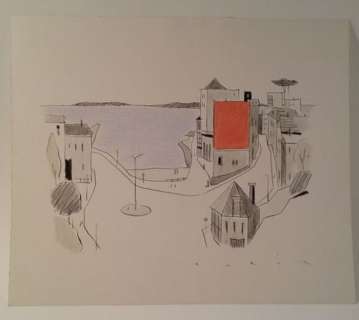 Avril - illustration originale - Une côte portugaise - Page volante | Catawiki