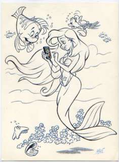 Xavi - Original sketch - A phone for Ariel - The Little Mermaid - (2014) | Catawiki
