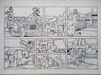 Suske en Wiske - Originele halve pagina (stroken 3 t/m 4) - Verraad op de Veluwe - Page volante - (2004) | Catawiki