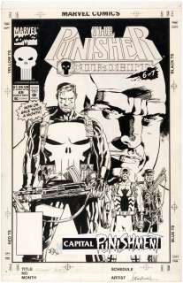 "THE PUNISHER" #69 COMIC BOOK COVER ORIGINAL ART. | Hake’s