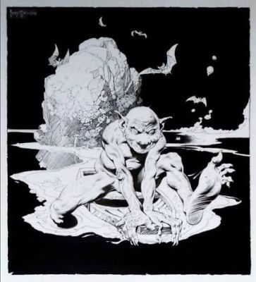 Lot 60 - Frank Frazetta – Gollum, The Lord of the Rings Portfolio Plate Original Art, 1975 | Oberon Auctions