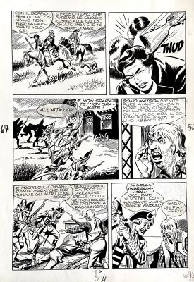 Essegesse | Original page for Il Comandante Mark. Cm. 25,5x36,5. Ink. Mint. Code 2167. | Segni e Disegni