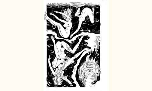 LÉVIS. G. â€œ Liz et Beth â€. Encre de Chine noire pour la planche 32 de | Tessier Sarrou