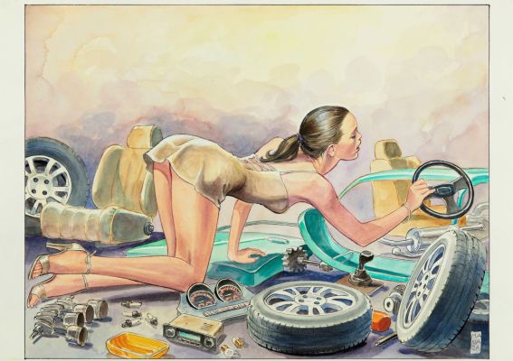 Lot 146 - Manara Milo - "Donne e Motori", 2001 | Urania Casa d’Aste