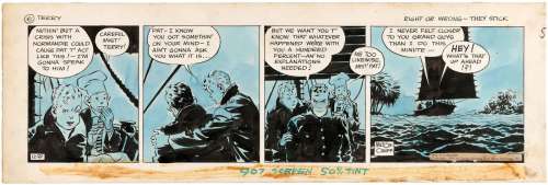 "TERRY AND THE PIRATES" 1935 DAILY STRIP ORIGINAL ART BY MILTON CANIFF. | Hake’s