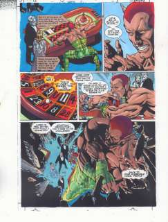 Dave Meikis, John Kalisz, Rags Morales | Hourman #7 P.3 Color Guide Art - Amazo At Roulette Table - 1999 | Anthony’s Comic Book Art