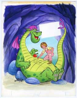 Disney - Original cover drawing - Journal de Mickey - Peter et Elliot le dragon - (1978) | Catawiki