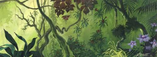 Tintin - Belvision - Décor original panoramique Ã  la gouache - Le temple du Soleil - (1969) | Catawiki