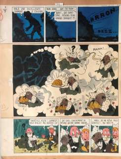 Ratal, Marc - Originele pagina ’Puck Reporter’ - ’le Trésor de Baron Goudman’ of ’Vers Kaboul’ - O.I. encre avec aquarelle - (1942) | Catawiki