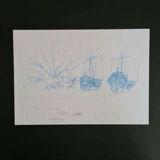Stéphane Bileau.... | Stéphane BILEAU. Elfes. Crayonné bleu sur feuille.... | Aibo Art Auction