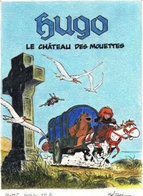 Bedu | Bedu - Hugo - Le Chateau Des Mouettes (4) - 1989 - Cover Color Preliminary | ComicArtFans Classifieds