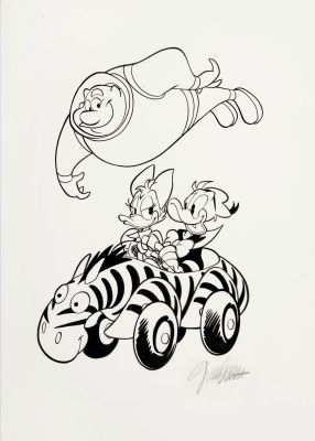 Lot 55 - Cavazzano Giorgio - "Paperino e la voce che venne dal nulla ", 2010 | Urania Casa d’Aste