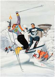 "PUNISHER WAR JOURNAL" VOL. 1 #31 COMIC BOOK COVER ORIGINAL ART BY JOE JUSKO. | Hake’s