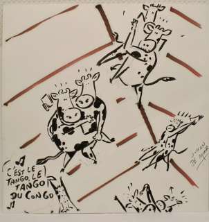 De Moor | DE MOOR - TANGO DU CONGO - DESSIN ORIGINAL ENCRE SIGNE - L 50 H 50 | The Skull