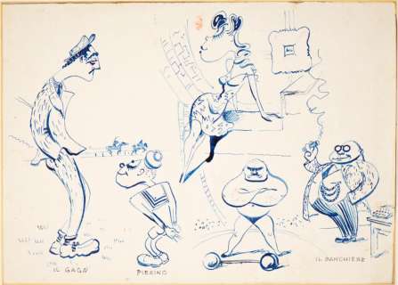 FELLINI FEDERICO (1920 - 1993) - Self-portrait as the Gaga and other legendary characters. | Capitolium Art