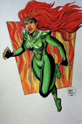 PHOENIX - Marvel Comics Larry Santiago SIGNED Hand Painted Pinup MCU | Raremarq (Buy It Now)
