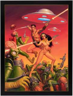 "WARLORD OF MARS ATTACKS" #2 FRAMED COMIC BOOK COVER ORIGINAL ART BY GREG HILDEBRANDT. | Hake’s