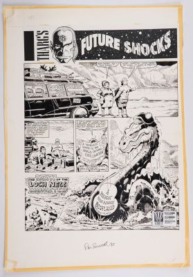 Ron Smith 2000 AD Prog #674 Tharg’s Future Shocks The Dawn Of The Loch Ness Monster Signed | Stanley Gibbons Baldwin’s