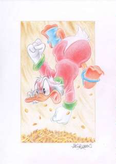 Bas Heymans - Original Preliminary Art - Dagobert Duck - Angry (color) - Art préliminaire original | Catawiki