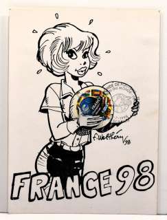 Walthéry - Dessin... | Walthéry - Dessin original de Natacha pour la coupe... | Arthema Auction