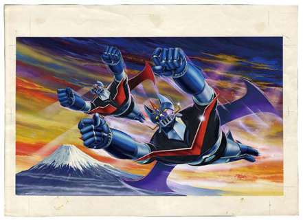 Dynamic Production Toshio Okazaki Handwritten color illustration "Mazinger Z Great Mazinger"