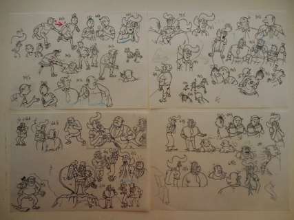 Suske en Wiske - 4x originele pagina schets - De tragische tante - (2013) | Catawiki