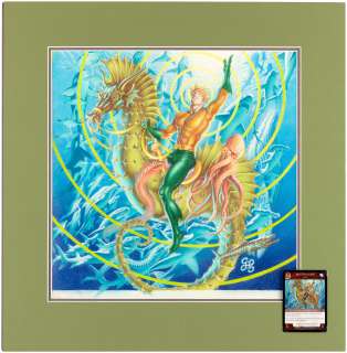 AQUAMAN DC COMICS VS. SYSTEM TRADING CARD GAME ORIGINAL ART BY CRAIG HAMILTON.