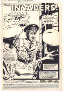 Rich Buckler, Roy Richardson - saga of the sub-mariner #5 p. 1 - adolf hitler ‘invaders‘ title splash - 1989 signed