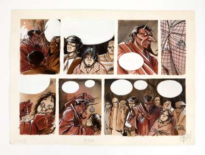 CERQUEIRA David L’ombre... - Lot 190 - CERQUEIRA David L’ombre de l’échafaud Demi planche Aquarelle...