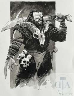 Carloni/Dessin original illustrant une troll guerrier.… | Dagoty