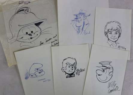 Berck / Desorgher / Gos / Lambil / Mitacq / Tillieux - 6x Originele tekening op los blad - (1975) | Catawiki