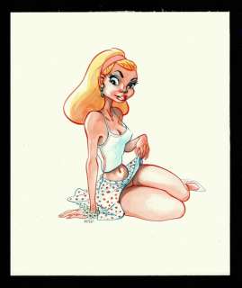 Vleeschouwer, Willem - Originele tekening in kleur - Sexy dame - (2000) | Catawiki