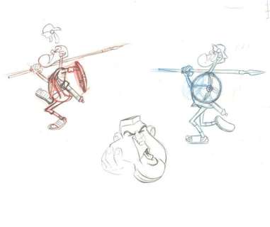 Uderzo Studio - 3 Dessins originaux de dessin animé - Astérix et la surprise de César (1985) | Catawiki