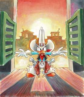 Cowboy DONALD DUCK - Original Large Painting - 70 x 50 cm - Tony Fernandez Signed - Art original | Catawiki