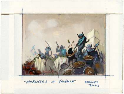 MARCHERS OF VALHALLA PRELIMINARY PAPERBACK NOVEL COVER ORIGINAL ART BY KEN KELLY. | Hake’s