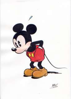 Characters Disney - Original drawing - MICKEY, worried... - EO - (2018) | Catawiki
