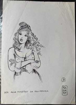 Milo Manara | Dessin Original " Marianne " | 2DGalleries