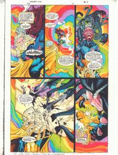 John Kalisz, Keith Champagne, Leonard Kirk | Jsa #51 P.8 Color Guide Art - Mordru Vs. Doctor Fate Psychedelic Action - 2003 | Anthony’s Comic Book Art
