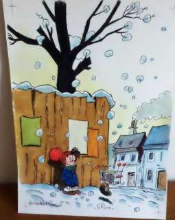 Stibane - Dessin original en couleur - Le petit Noël - Hommage Ã  Franquin | Catawiki
