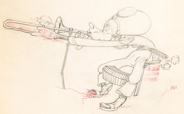 Disegno originale Walt Disney Studios – Mickey’s Amateurs Goofy Animation Drawing 1937 | Venere Comic Art