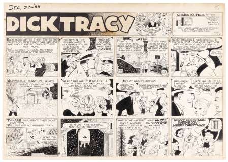 DICK TRACY 1953 SUNDAY PAGE ORIGINAL ART BY CHESTER GOULD. | Hake’s