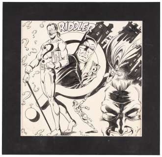 DETECTIVE COMICS ANNUAL #2 WHO‘S WHO - RIDDLER COMIC BOOK PAGE ORIGINAL ART BY JOE JAMES.